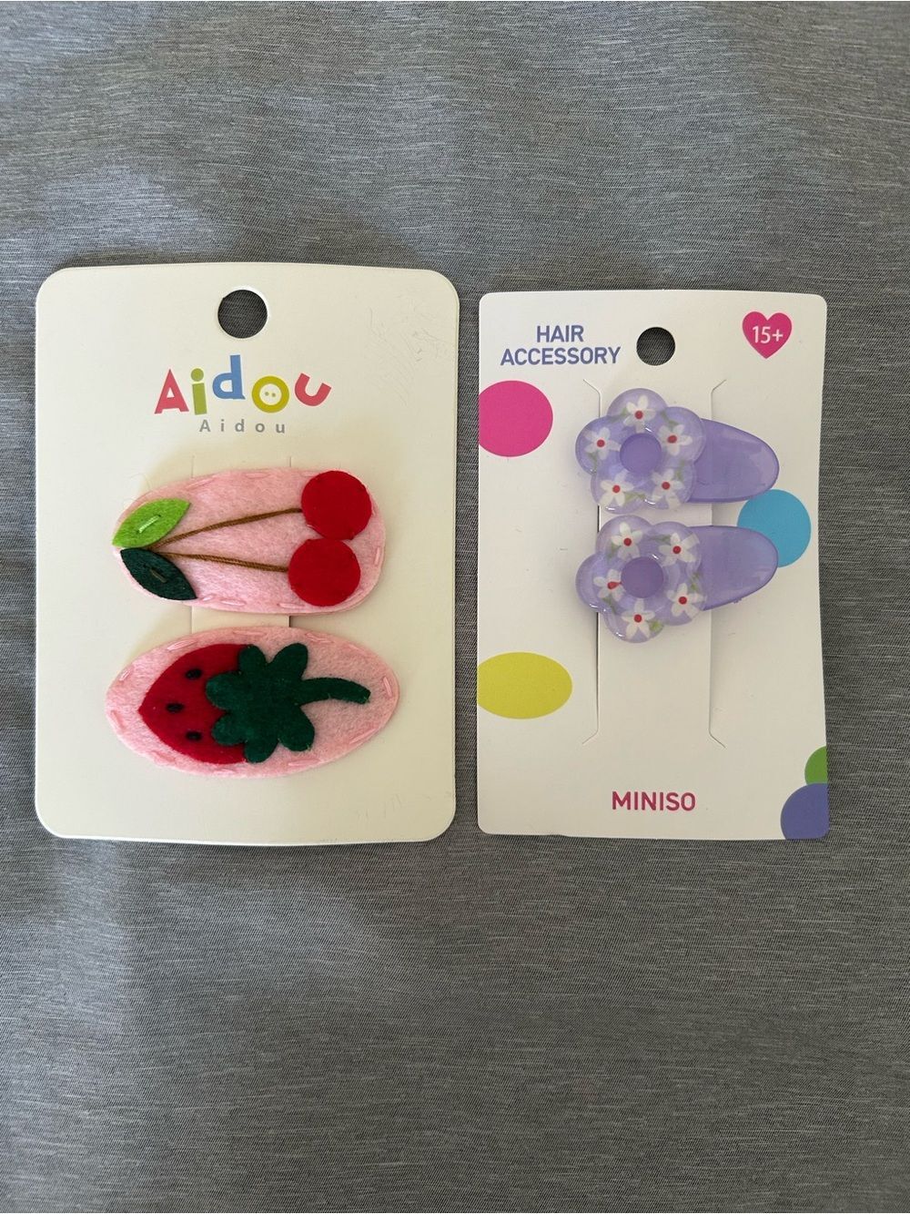 Fruit and Flower Hair Clips - Kids Accessories- Set of 2